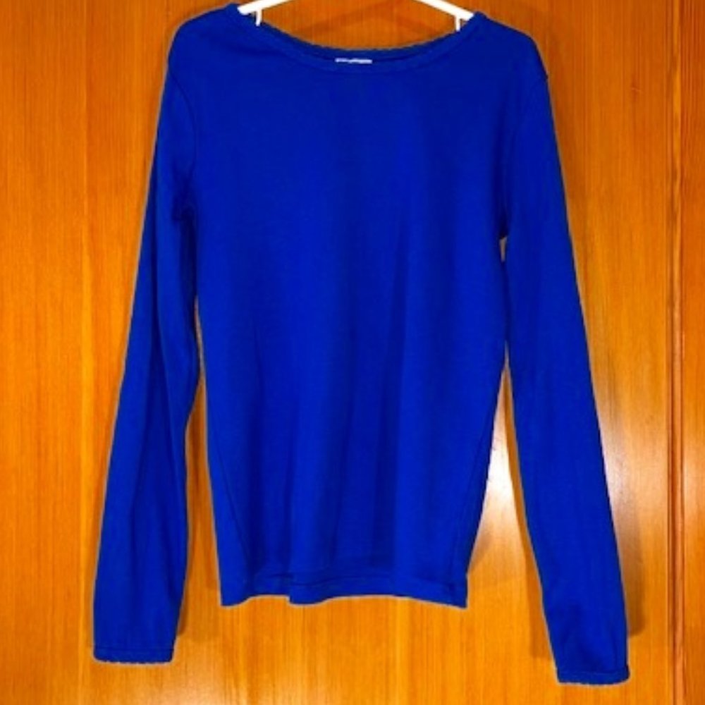 NWOT Hanna Andersson Bright Basics Blue Long Sleeve Cotton T-Shirt Sz 8